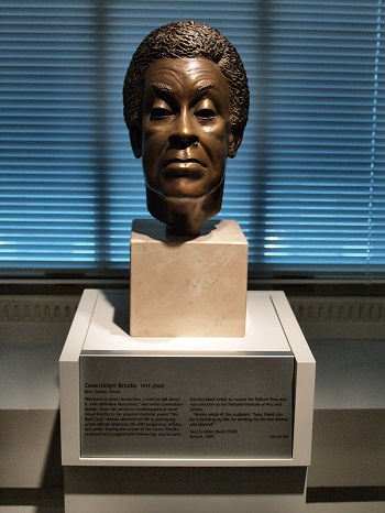 Bronze Portrait Bust Of Gwendolyn Brooks by Sara S. Miller