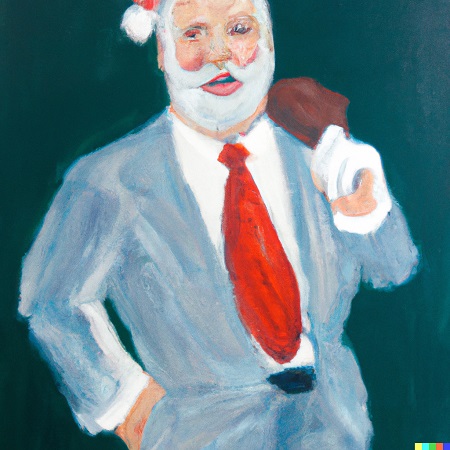 Santa Claus in a business suit as a politician