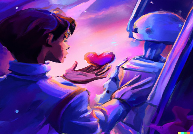a man in a spaceship who falls in love with artificial intelligence robot