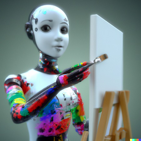 an artificial intelligence robot that is also a snobbish artist
