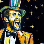 expressive painting of Abraham Lincoln as a pop star